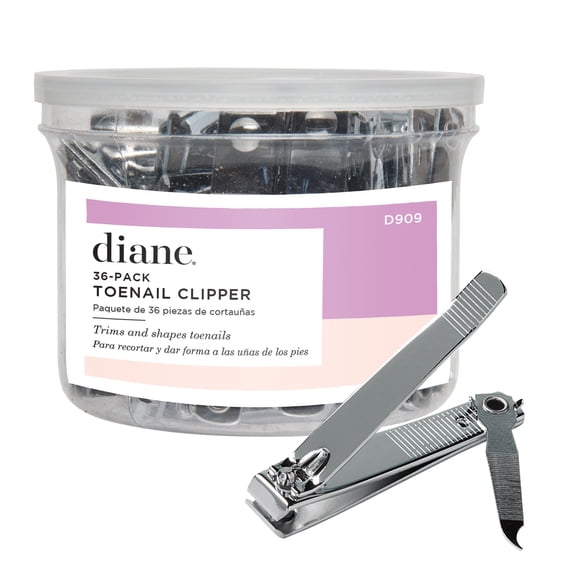 Cortaúñas Diane D909 de acero inoxidable con lima plegable