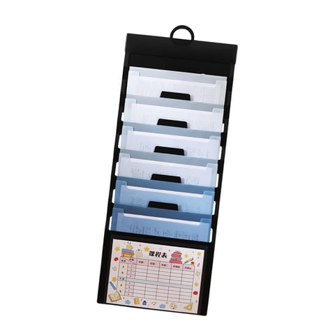 Magideal - Organizador De Archivos Montado En La Pared, Porta , 6 Bolsillos, Letra Práctica, Tamaño A4, Expansión Resistente Para El Hogar, Escuela, Vi , Azul