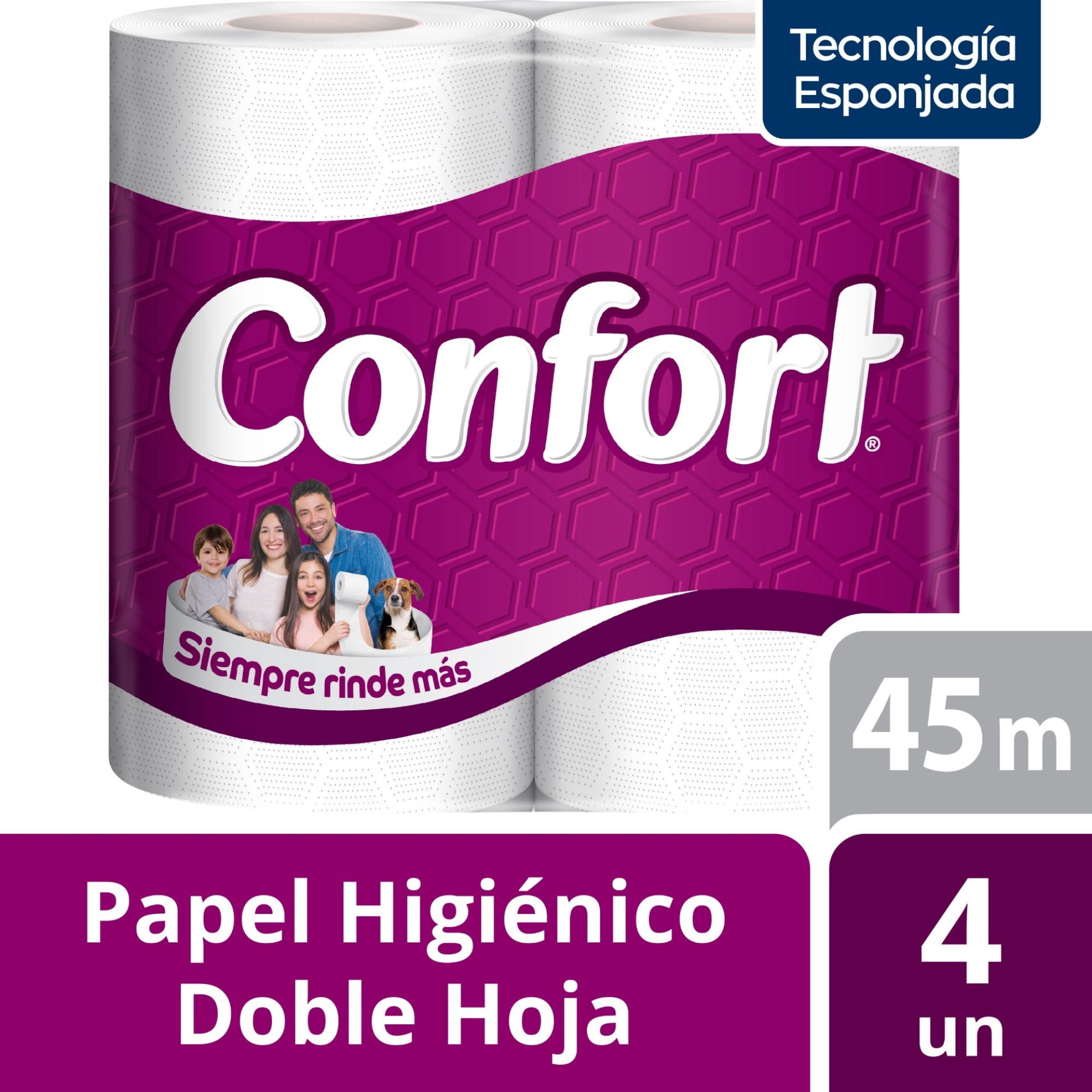 Papel Higienico Confort Doble Hoja 45m X4
