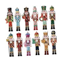 Magideal - Figuras De Cascanueces De 12 Piezas Decoración Del Hogar Decoración Navideña Manualidades, Accesorios De Fotos, Decoraciones De Madera De Cascanueces