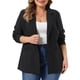 thumbnail image 1 of Agnes Orinda Blazer de Oficina con Solapa de Muesca y Botones para Mujer de Talla Grande para Otoño 2X Negro, 1 of 6