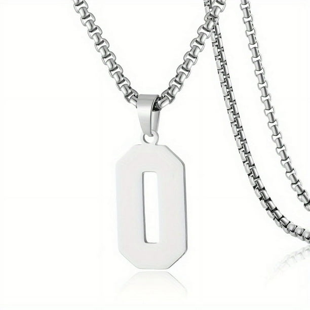 1pc Stylish Stainless Steel Men's Athletes Number Pendant Necklace - Perfect for Baseball, Basketball, and Football Teams - Long Chain Necklace with Sports Number - Ideal Gift for Boys