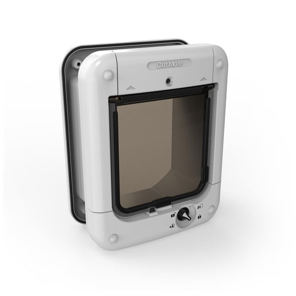 Gatera Cat Mate 360 activada por microchip, blanca