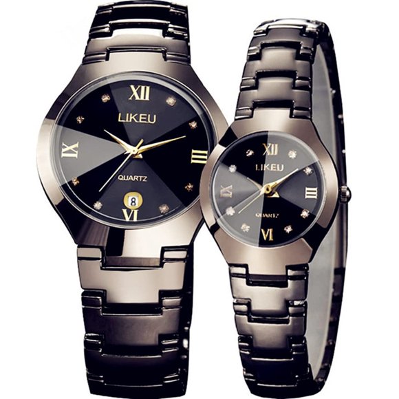 Reloj de Pareja YUANXIN de Cuarzo, Acero Inoxidable y Resistente al Agua