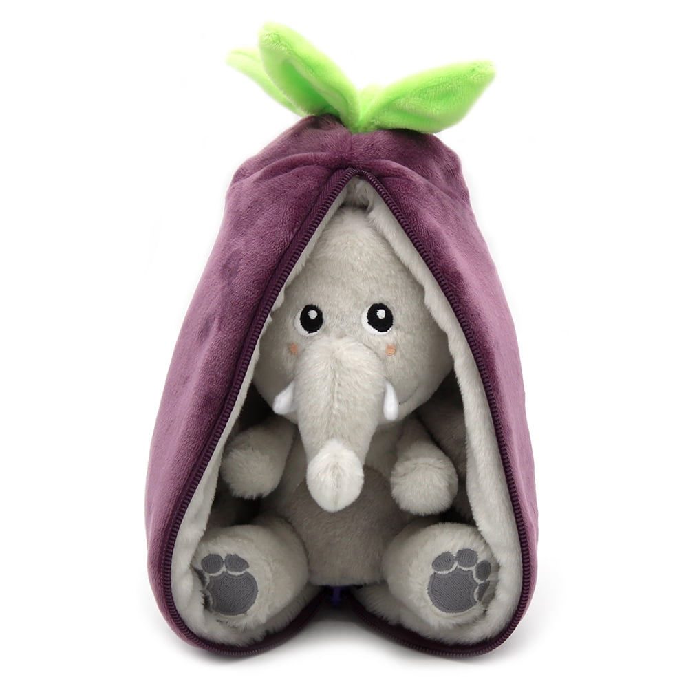 Flipetz - Peluche Reversible Velvet El Elefante - Berenjena