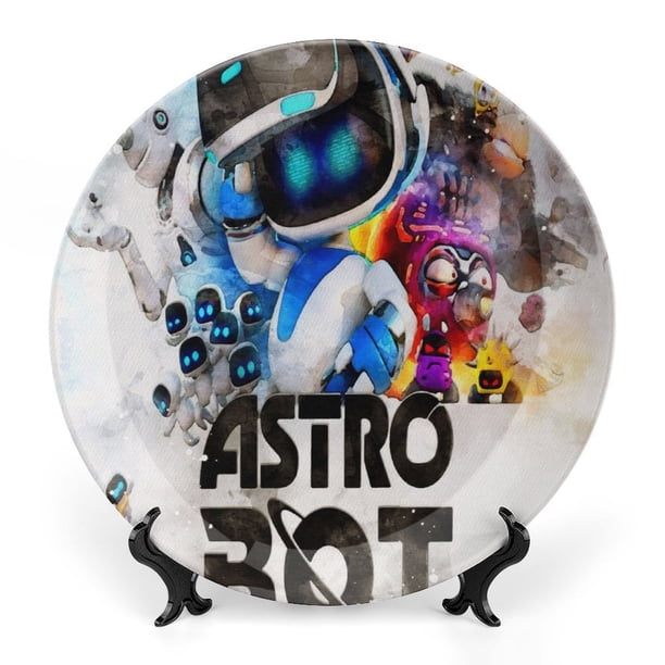 Astro Bot Plato decorativo de porcelana fina (bone china), plato decorativo de cerámica para hogar, oficina, soporte de pared, platos decorativos para dormitorio - 6 pulgadas (15 cm)