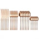 thumbnail image 1 of 24pcs, Mental Cutlery Set, Stainless Steel Tableware Set, Household Creative Steak Knife, Household Fork For Meal, Mental Spoon For Dining, Dessert Spoon, Kitchen Stuff, Flatware Set, Kitchen Gadgets,, 1 of 5