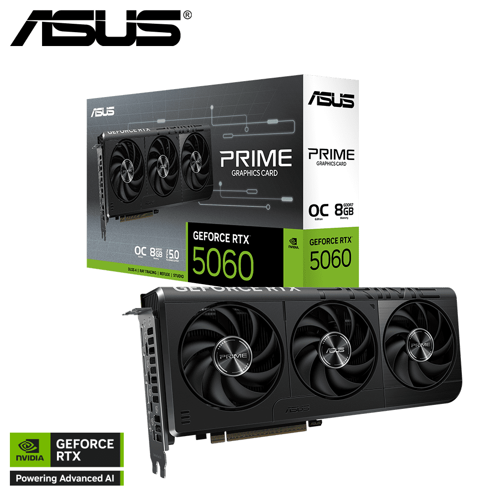 Asus - Tarjeta De Video Prime Nvidia Geforce Rtx 5060 Oc, 8gb Gddr7, 128-bit, Pci-e 5.0