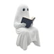 thumbnail image 3 of Estatua De Fantasma De Halloween Leyendo Un Libro, Accesorio Para Fotos Navideñas, Figura Malvada Sentada, 3 of 5