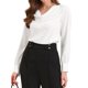 thumbnail image 2 of INSPIRE CHIC Camisa de Trabajo Casual para Mujeres Cuello de Capucha Oficina Otoño Camisas Blusas de Moda L Blanco, 2 of 6