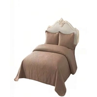 Genérico - Cubrecama De Verano Quilt 2 Plazas Con Pompon Color Marrón