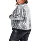 thumbnail image 3 of Chaqueta metálica de talla grande para mujer de Agnes Orinda, chaquetas bomber de lentejuelas brillantes para fiesta, 1X plata, 3 of 6