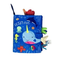 Magideal - Libro De Tela Suave Con Tema De Animales Para Padres Y Hijos, Libro Interactivo Arrugado, Juguete Sonajero Para Cochecito, Juguetes Para Bebés Recién Ballena