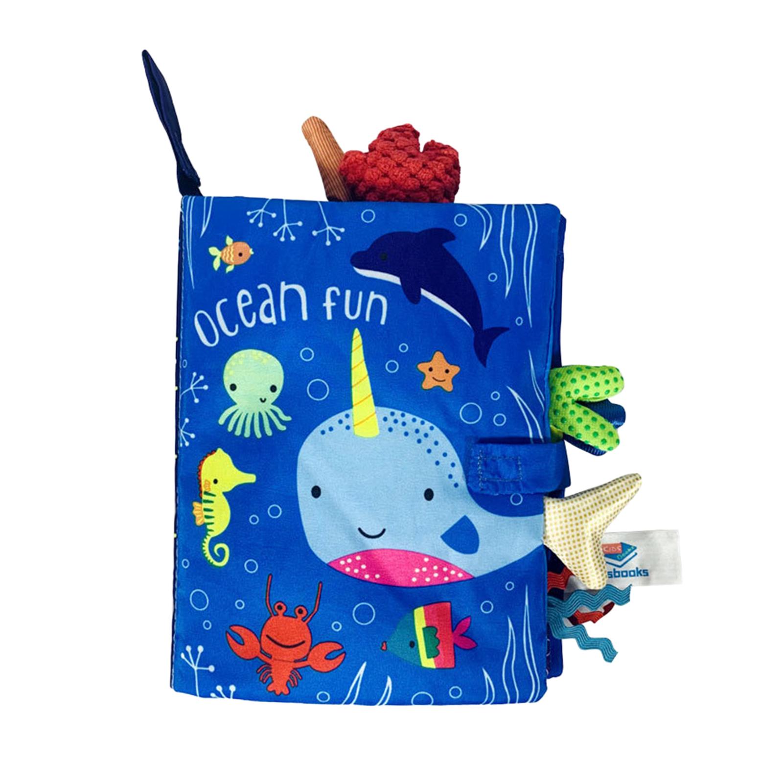 Magideal - Libro De Tela Suave Con Tema De Animales Para Padres Y Hijos, Libro Interactivo Arrugado, Juguete Sonajero Para Cochecito, Juguetes Para Bebés Recién Ballena