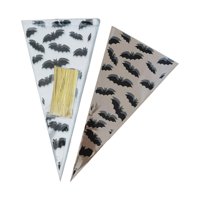 Bothyi - 100 Bolsas De Dulces De Halloween Con Forma De Triángulo, Bolsa De Regalo Transparente Para Tratar O Hacer Trucos, Murciélago