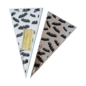 Bothyi - 100 Bolsas De Dulces De Halloween Con Forma De Triángulo, Bolsa De Regalo Transparente Para Tratar O Hacer Trucos, Murciélago