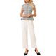 thumbnail image 2 of INSPIRE CHIC Blusa Elegante de Tweed para Mujer con Cuello Redondo y Mangas Cortas para Oficina y Negocios, Talla 2XL, Blanca, 2 of 5