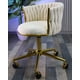 thumbnail image 4 of Silla Escritorio Giratoria Queen Base Dorada - Beige/Crudo, 4 of 6