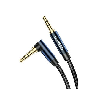 Cable Audio Auxiliar Curvo Jack 3.5Mm M/M Trenzado 2M Azul Oscuro Ugreen Av112