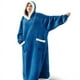 thumbnail image 1 of 1pc Flannel Blanket With Sleeves, Winter Hoodies Sweatshirt, Women Men Pullover Fleece Giant TV Blanket, 1 of 3