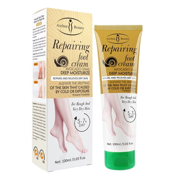 Crema de pies AICHUN BEAUTY reparadora con forma de caracol de aguacate, 100 ml