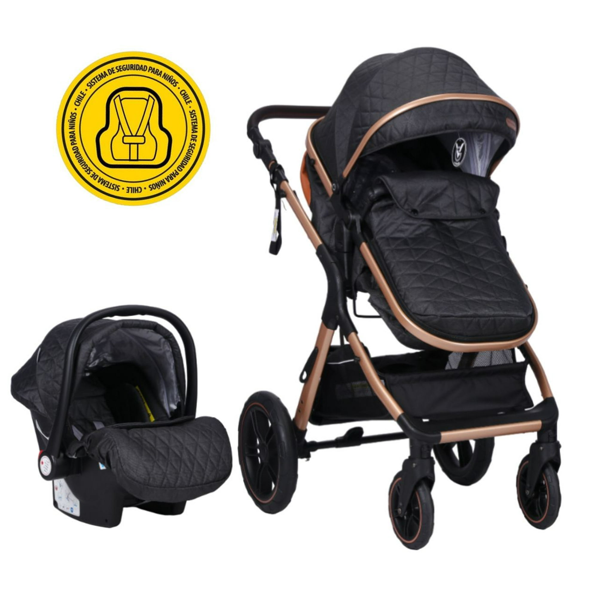 Coche Travel Sytem X1 Black Con Silla Certificada