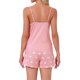 thumbnail image 3 of INSPIRE CHIC Conjunto de Pijama para Mujer con Encaje y Estampado de Estrellas, Cuello en V, Sin Mangas, con Pantalones Cortos de Cintura Elástica, 2 Piezas, Talla XL, Rosa, 3 of 6