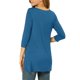 thumbnail image 3 of INSPIRE CHIC Blusas para Mujer Cuello Redondo Manga 3/4 Decoración de Botones Dobladillo Irregular Estilo Casual Blusa XS Azul Real, 3 of 8