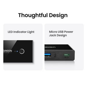 Ugreen - Switch Usb 3.0 2X4 (Selector Entre 2 Pc) Negro Us216