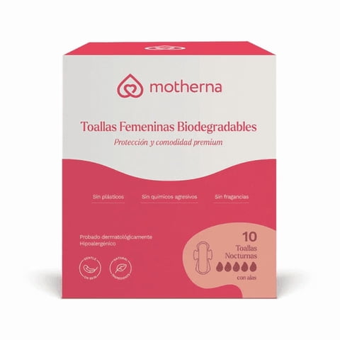 Toallas Femeninas Biodegradables Motherna Nocturna