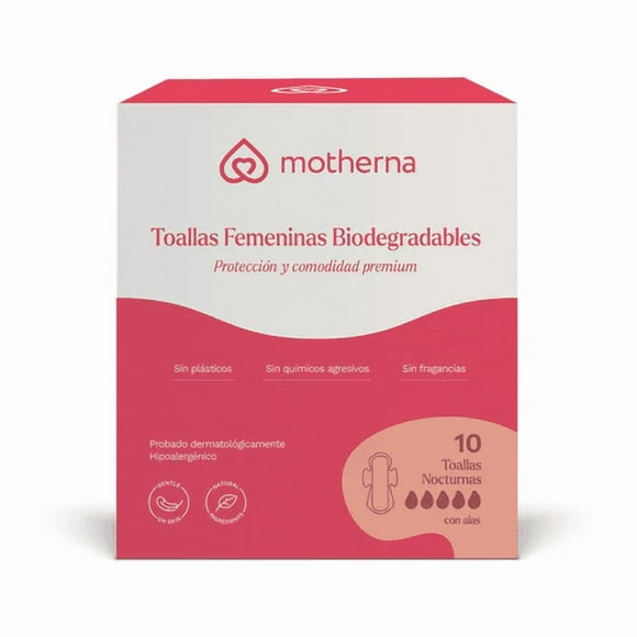 Toallas femeninas biodegradables Motherna Nocturna