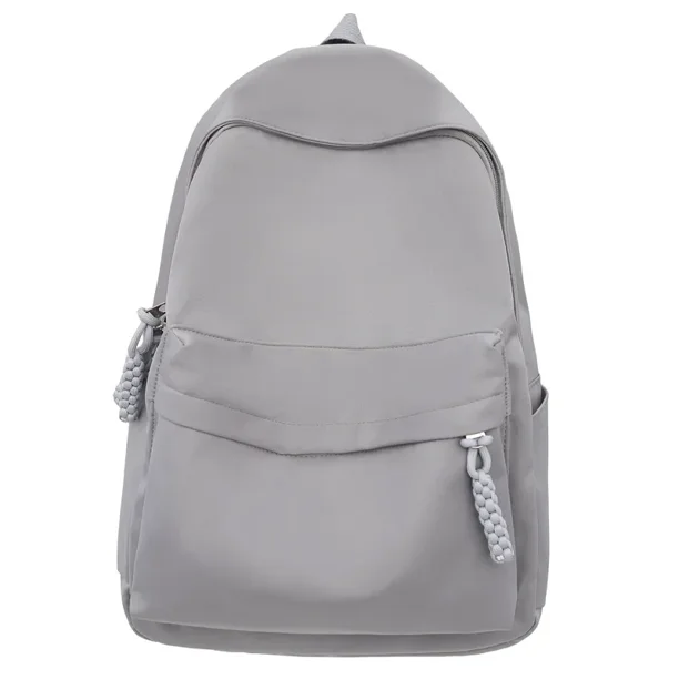 High Capacity Simple Solid Waterproof Nylon School Bag Mahua Zipper High Quality Backpacks 2024 Hot Sale Bags for Girls and Boys