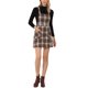 thumbnail image 1 of INSPIRE CHIC Vestido Pichi de Mujer con Botones Decorativos a Cuadros Línea A Talla XL Marrón Oscuro, 1 of 6