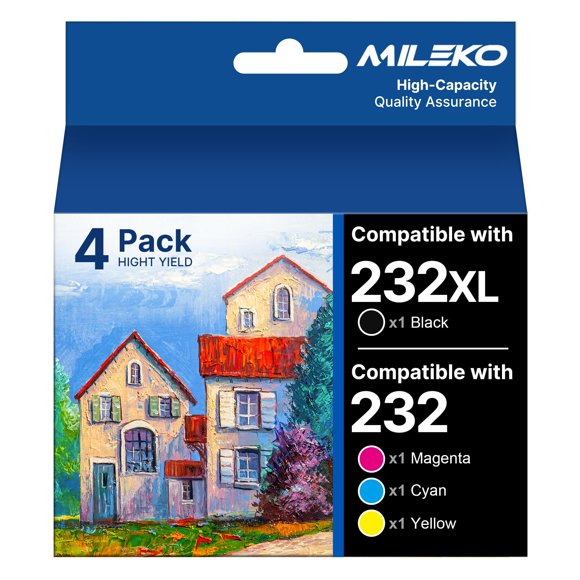 Juego de cartuchos de tinta reacondicionados MILEKO Epson 232XL 380B/140C páginas