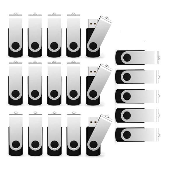 Unidad Flash Usb 2 Gb X 20 Unidades Lápiz De Memoria Giratorio Negro
