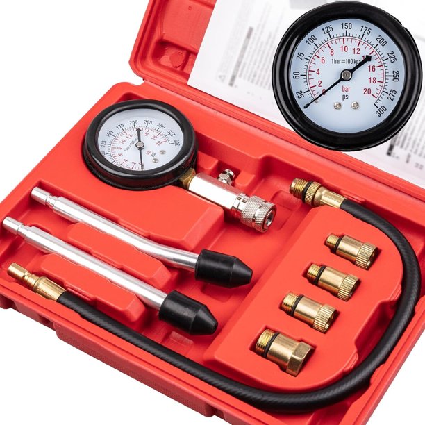Clatoon Kit de 8 piezas para prueba de compresión de cilindros de motores a gasolina