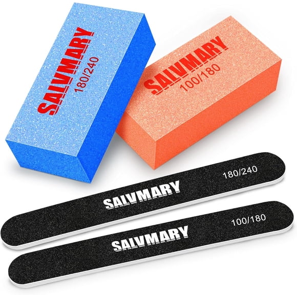 Set Lima y Pulidor de Uñas SALVMARY Doble Si 100180 180240 Grano