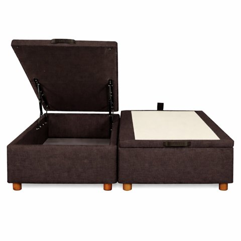 Ethan Desing - Base Baul 2 Plazas Onyx Con Sistema Hidráulico - Café