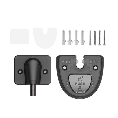 Magideal - Tope De Puerta A Prueba De Viento, Soporte De Puerta, Duradero Con Función De Bloqueo, Tope De Puerta Mecánico Anticolisión Para Oficina, Hogar Y Baño Negro