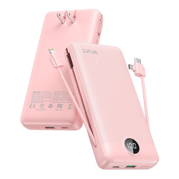 Cargador portátil VRURC 20000mAh USB C 4 salidas 2 entradas