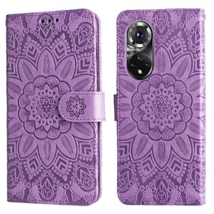 Funda Tipo Cartera Foxdock Para Huawei Nova 9 Pro , Diseño Girasol En Relieve, Cuero Pu, Cierre Magnético, Soporte Y Tarjetero