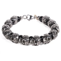 Brazalete Hombre Gino Rodinis B523 | Negro/Plateado