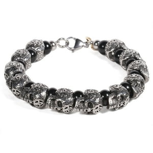 Brazalete Hombre Gino Rodinis B523 | Negro/Plateado