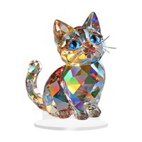 Magideal - Miniatur -Cat Estatua -Figura Divertida Decoración De La Artesanía Del Acrílico Escultura De Animales Para La Mesa De La Oficina Vacaciones En El Dorm