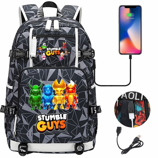 Stumble Guys Backpack USB Charging Computer SchoolBag Business Bag Waterproof Rucksack College Daypack Mochilas