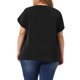 thumbnail image 3 of Agnes Orinda Blusas de Verano para Mujer Tallas Grandes de Trabajo con Mangas Cortas Plisadas Cuello Redondo Mangas de Tulipán 5X Negro, 3 of 6