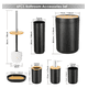 thumbnail image 2 of "Juego De Accesorios De Baño Belug  De 6 Piezas Plástico Y Hogar Negro-madera Natural ", 2 of 5
