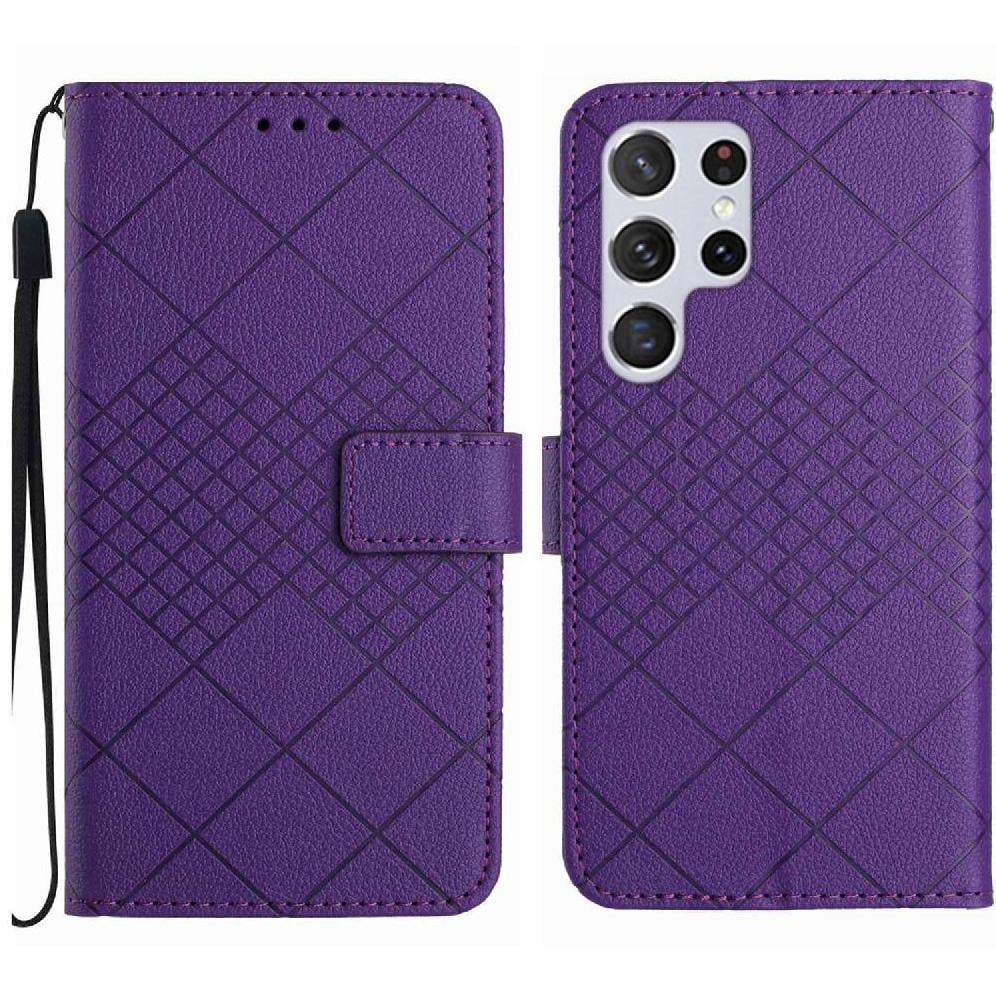 Foxdock - Funda Tipo Cartera Para Samsung Galaxy S24 Ultra Con Soporte Y Correa, Interior Tpu Antirrayas Morado