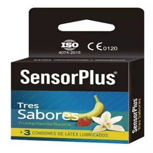 Sensor Plus - Preservativo Tres Sabores Frutilla/Vainilla/ Banana
