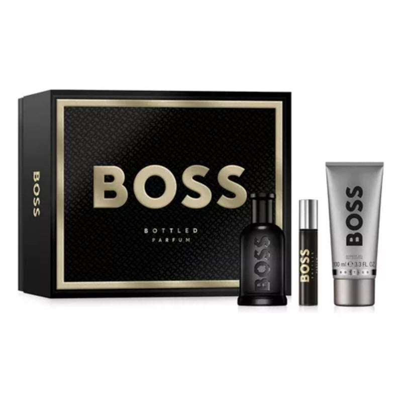 Set Hugo Boss Hombre Boss Bottled Parfum 100 Ml + 10 Ml + Sg 100 Ml 3 Pcs